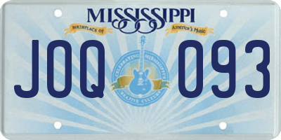 MS license plate JOQ093