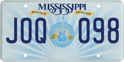 MS license plate JOQ098