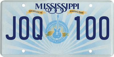 MS license plate JOQ100