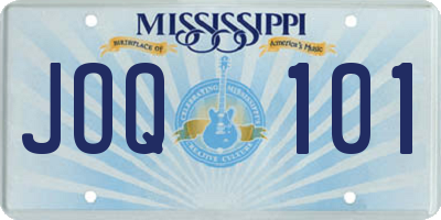 MS license plate JOQ101