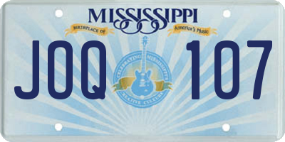 MS license plate JOQ107