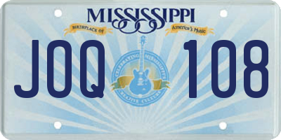 MS license plate JOQ108