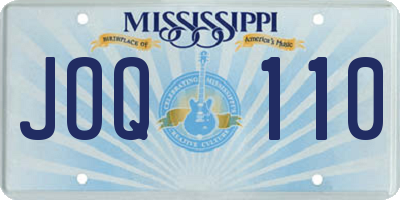 MS license plate JOQ110