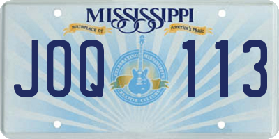 MS license plate JOQ113