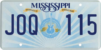 MS license plate JOQ115