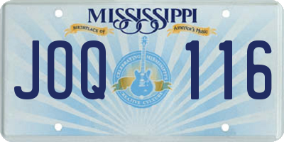 MS license plate JOQ116