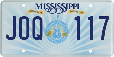 MS license plate JOQ117