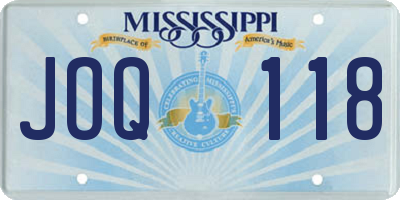 MS license plate JOQ118