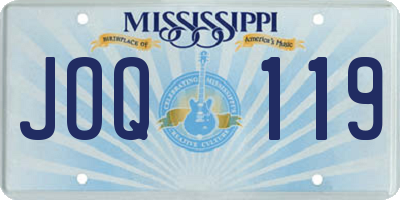 MS license plate JOQ119