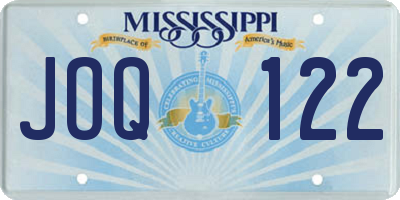 MS license plate JOQ122