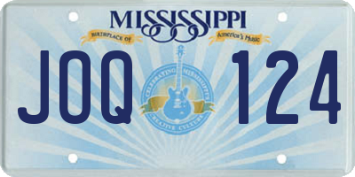 MS license plate JOQ124