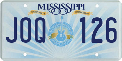 MS license plate JOQ126