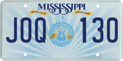MS license plate JOQ130
