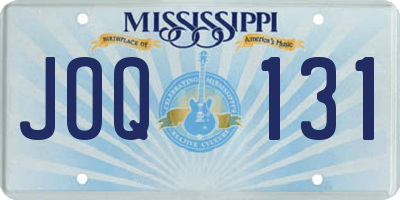 MS license plate JOQ131