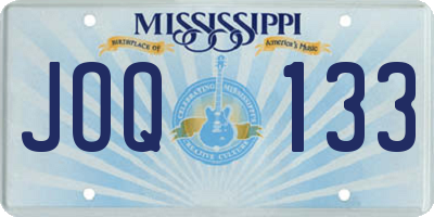 MS license plate JOQ133