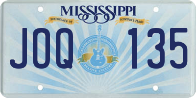 MS license plate JOQ135