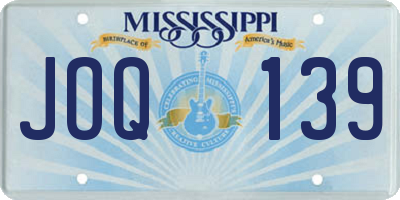 MS license plate JOQ139
