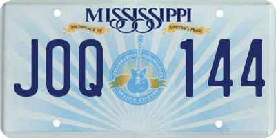 MS license plate JOQ144