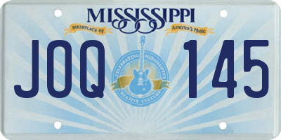 MS license plate JOQ145