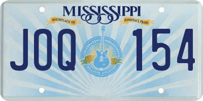 MS license plate JOQ154