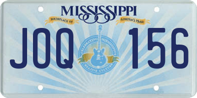 MS license plate JOQ156