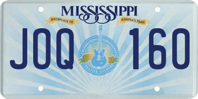 MS license plate JOQ160