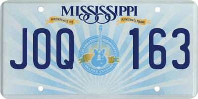 MS license plate JOQ163