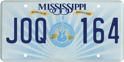 MS license plate JOQ164