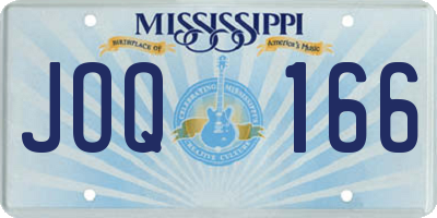 MS license plate JOQ166