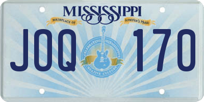 MS license plate JOQ170