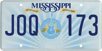 MS license plate JOQ173
