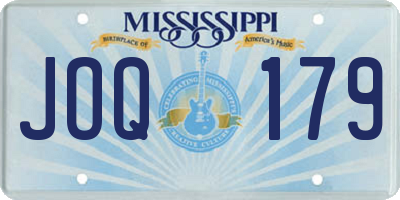 MS license plate JOQ179