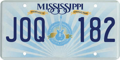 MS license plate JOQ182