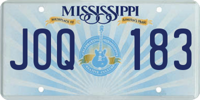 MS license plate JOQ183