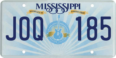 MS license plate JOQ185