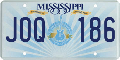 MS license plate JOQ186