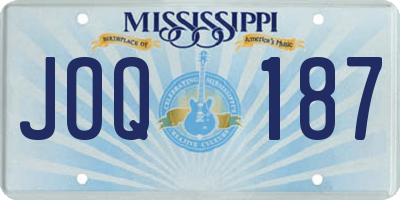 MS license plate JOQ187