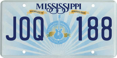 MS license plate JOQ188