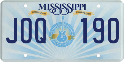 MS license plate JOQ190