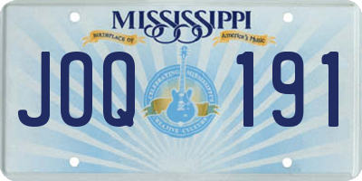 MS license plate JOQ191