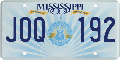MS license plate JOQ192