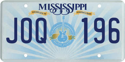 MS license plate JOQ196