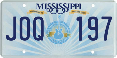 MS license plate JOQ197