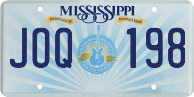 MS license plate JOQ198