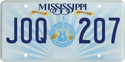 MS license plate JOQ207