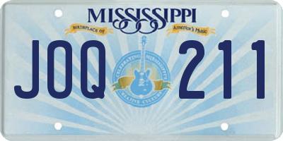 MS license plate JOQ211