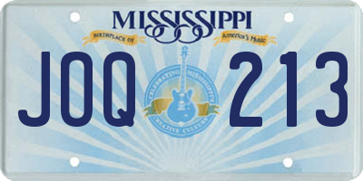 MS license plate JOQ213