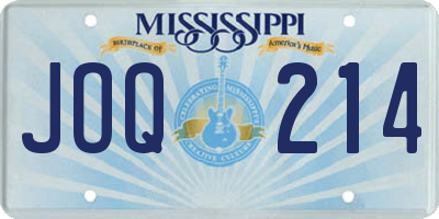 MS license plate JOQ214