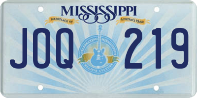 MS license plate JOQ219