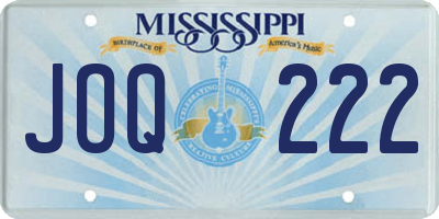 MS license plate JOQ222